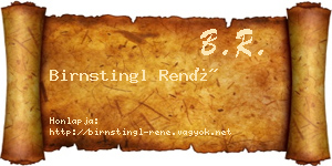 Birnstingl René névjegykártya